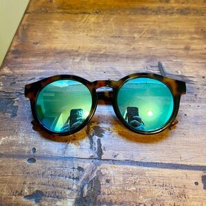 J Crew Tortoise Shell Sunglasses with Blue/Green Mirror Lenses